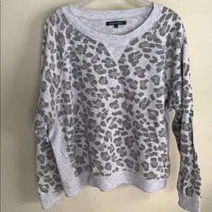 Animal print grey pull over sweatshirt